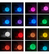 Lampada luna 3d da scrivania,moon light ,con ricarica usb,Rgb telecomando 16 colori, luce notturna misura Diametro: 12 cm
