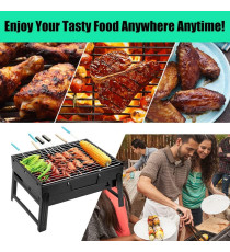 Mini Barbecue portatile per 1-5 Persone, Griglia Pieghevole, in acciaio inossidabile rinforzato, BBQ Grill misura 35x27x19cm Mini Barbecue portatile per 1-5 Persone, Griglia Pieghevole, in acciaio inossidabile rinforzato, BBQ Grill misura 35x27x19cm