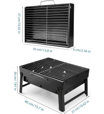 Mini Barbecue portatile per 1-5 Persone, Griglia Pieghevole, in acciaio inossidabile rinforzato, BBQ Grill misura 35x27x19cm Mini Barbecue portatile per 1-5 Persone, Griglia Pieghevole, in acciaio inossidabile rinforzato, BBQ Grill misura 35x27x19cm