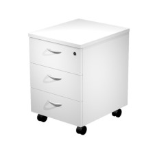 Cassettiera Easy - 3 cassetti - con ruote - 41,8 x 52 x 59,5 cm - bianco Cassettiera Easy - 3 cassetti - con ruote - 41,8 x 52 x 59,5 cm - bianco