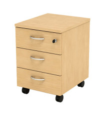 Cassettiera Easy - 3 cassetti - con ruote - 41,8 x 52 x 59,5 cm - faggio Cassettiera Easy - 3 cassetti - con ruote - 41,8 x 52 x 59,5 cm - faggio