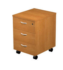 Cassettiera Easy - 3 cassetti - con ruote - 41,8 x 52 x 59,5 cm - noce chiaro Cassettiera Easy - 3 cassetti - con ruote - 41,8 x 52 x 59,5 cm - noce chiaro