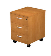 Cassettiera Easy - 3 cassetti - con ruote - 41,8 x 52 x 59,5 cm - noce chiaro Cassettiera Easy - 3 cassetti - con ruote - 41,8 x 52 x 59,5 cm - noce chiaro