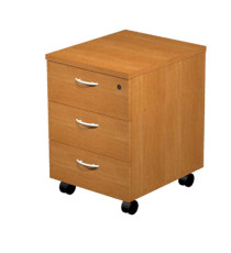 Cassettiera Easy - 3 cassetti - con ruote - 41,8 x 52 x 59,5 cm - noce chiaro Cassettiera Easy - 3 cassetti - con ruote - 41,8 x 52 x 59,5 cm - noce chiaro