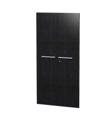 Coppia ante Prestige - per mobile medio/alto - con serratura - 80 x 153,8cm - spessore 18 mm - melaminico - nero venato