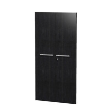 Coppia ante Prestige - per mobile medio/alto - con serratura - 80 x 153,8cm - spessore 18 mm - melaminico - nero venato