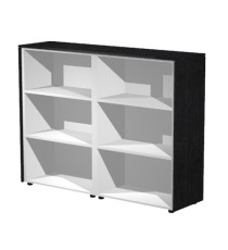 Coppia Prestige - mobili medi a giorno - 162,8 x 43 x 119,8 cm - nero venato