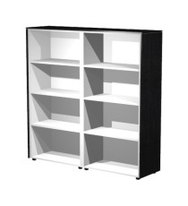 Coppia Prestige - mobili medio alti a giorno  - 162,8 x 43 x 158,2 cm - nero venato