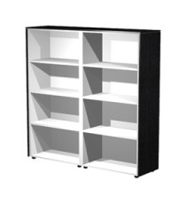 Coppia Prestige - mobili medio alti a giorno  - 162,8 x 43 x 158,2 cm - nero venato