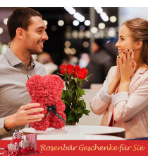 Orso Teddy rose 25cm con scatola regalo, orsetto di rose, idea regalo amore, San Valentino, Anniversario, rose eterne