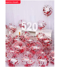 24 palloncini da 12 pollici circa rossi brillanti e trasparenti!San Valentino, amore, anniversario, atmosfera romantica!
