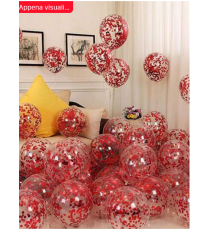 24 palloncini da 12 pollici circa rossi brillanti e trasparenti!San Valentino, amore, anniversario, atmosfera romantica!