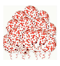 24 palloncini da 12 pollici circa rossi brillanti e trasparenti!San Valentino, amore, anniversario, atmosfera romantica!