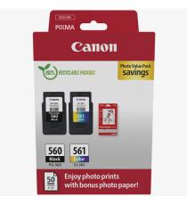 Multipack Canon PG-560 CL-561 3713C008 + 50ff carta photo cartuccia originale per Canon TS5350,TS5351,TS5352 PG560 CL561 Multipack Canon PG-560 CL-561 3713C008 + 50ff carta photo cartuccia originale per Canon TS5350,TS5351,TS5352 PG560 CL561