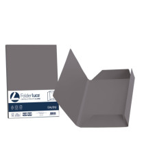 Cartelline 3 lembi Luce - 200 gr - 24,5 x 34,5 cm - grafite - Favini - conf. 25 pezzi