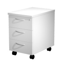 Cassettiera Agorà - 3 cassetti - con ruote - 39,6 x 60 x 60 cm - bianco Cassettiera Agorà - 3 cassetti - con ruote - 39,6 x 60 x 60 cm - bianco