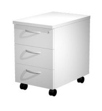 Cassettiera Agorà - 3 cassetti - con ruote - 39,6 x 60 x 60 cm - bianco Cassettiera Agorà - 3 cassetti - con ruote - 39,6 x 60 x 60 cm - bianco