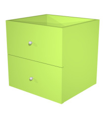 Cassettiera per casellario Rainbow - 2 cassetti - 32,5x28,8x32,5 cm - verde neon