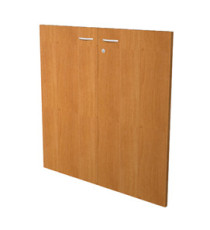 Coppia ante per libreria modulare - bassa - 76 cm - melaminico - con serratura - noce chiaro