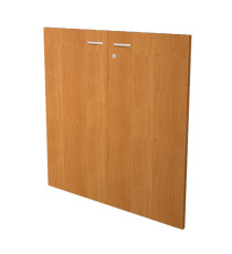 Coppia ante per libreria modulare - bassa - 76 cm - melaminico - con serratura - noce chiaro