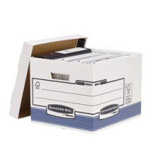 Scatola archivio Bankers Box System - con coperchio - 33,3x28,5x38 cm - bianco - Fellowes