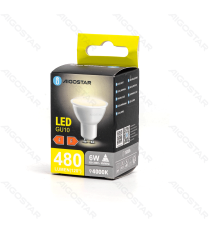 FARETTO LED GU10 A5 6W 480 LUMEN COLOR BOX 4000K LUCE NATURALE MISURA D50H55mm EQUIVALE A 68W INCANDESCENZA FARETTO LED GU10 A5 6W 480 LUMEN COLOR BOX 4000K LUCE NATURALE MISURA D50H55mm EQUIVALE A 68W INCANDESCENZA