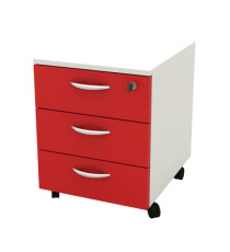 Cassettiera Rainbow - 3 cassetti - con ruote - 41 x 50 x 52,2 cm - bianco/rosso Cassettiera Rainbow - 3 cassetti - con ruote - 41 x 50 x 52,2 cm - bianco/rosso