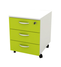 Cassettiera Rainbow - 3 cassetti - con ruote - 41 x 50 x 52,2 cm - bianco/verde Cassettiera Rainbow - 3 cassetti - con ruote - 41 x 50 x 52,2 cm - bianco/verde
