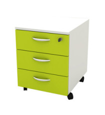 Cassettiera Rainbow - 3 cassetti - con ruote - 41 x 50 x 52,2 cm - bianco/verde Cassettiera Rainbow - 3 cassetti - con ruote - 41 x 50 x 52,2 cm - bianco/verde