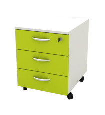 Cassettiera Rainbow - 3 cassetti - con ruote - 41 x 50 x 52,2 cm - bianco/verde Cassettiera Rainbow - 3 cassetti - con ruote - 41 x 50 x 52,2 cm - bianco/verde