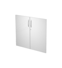 Coppia ante Agorà - per mobile contenitore basso - con serratura - melaminico - bianco