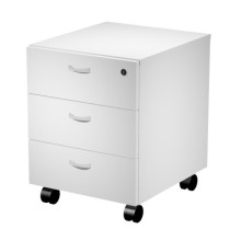 Cassettiera Essence - 3 cassetti - con ruote - 41,5 x 49,5 x 57,6 cm - bianco Cassettiera Essence - 3 cassetti - con ruote - 41,5 x 49,5 x 57,6 cm - bianco