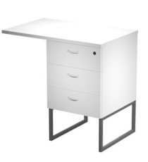 Cassettiera Essence - 3 cassetti - con supporto metal e top - 41,5 x 49,5 x 57,6 cm - Bianco/Antracite Cassettiera Essence - 3 cassetti - con supporto metal e top - 41,5 x 49,5 x 57,6 cm - Bianco/Antracite