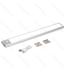 Lampada led per armadio con sensore 1,5W 132lm luce naturale 4000k con batteria ricaricabile, in alluminio L300xW40xH9mm Lampada led per armadio con sensore 1,5W 132lm luce naturale 4000k con batteria ricaricabile, in alluminio L300xW40xH9mm
