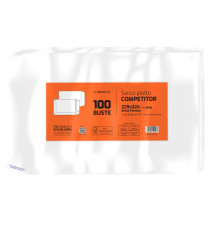 Busta a sacco Competitor FSC - strip adesivo - 23 x 33 cm - 80 gr - bianco - Pigna Envelopes - conf. 100 pezzi