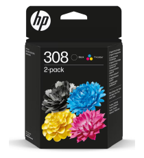 Pack HP 308BK e 308C 6L6S6UE cartuccia originale per Hp Envy 6110,6120,6130,6132,6530,6532 7FP21UE + 7FP2UE Pack HP 308BK e 308C 6L6S6UE cartuccia originale per Hp Envy 6110,6120,6130,6132,6530,6532 7FP21UE + 7FP2UE