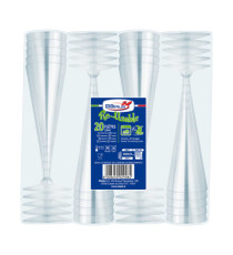 Bicchieri Flutes Diamant - riutilizzabili - trasparente - Dopla - conf. 20 pezzi