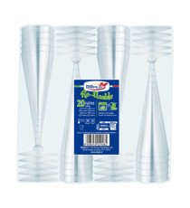 Bicchieri Flutes Diamant - riutilizzabili - trasparente - Dopla - conf. 20 pezzi