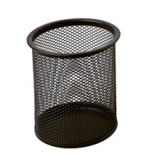Bicchieri portapenne - rete metallica - 8,5 x 10 cm - nero - Lebez