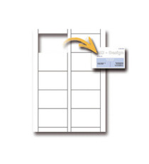 Biglietti da visita - 85 x 54 mm - 200 gr - microperforati - bianco - Decadry - conf. 15 fogli da 10 biglietti