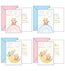 Biglietto auguri Battesimo - 4 soggetti assortiti - Kartos