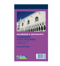Blocco comande 2 tagliandi - 25/25 copie autoricopianti - 16,8 x 10 cm - DU161872T00 - Data Ufficio