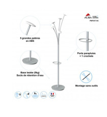 Appendiabiti - con portaombrelli - 5 posti - 187 x 38 cm - bianco - Alba Appendiabiti - con portaombrelli - 5 posti - 187 x 38 cm - bianco - Alba