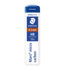 Astuccio 12 Mine Mars Micro - mina 0,5mm - gradazione HB - Staedtler - conf. 12 astucci
