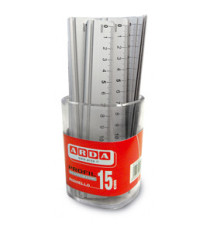 Barattolo 15 righelli - 15cm - alluminio - Arda