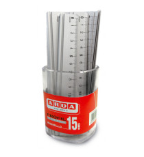 Barattolo 15 righelli - 15cm - alluminio - Arda