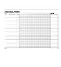 Blocco presenze mensili - 25/25 copie autoricalcanti - 14,8 x 21,5 cm - DU16731C000 - Data Ufficio