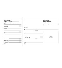 Blocco ricevute generiche madre figlia - 100 pagine - 10 x 21,5 cm - DU160100000 - Data Ufficio