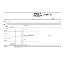 Blocco ricevute/ fatture di affitto - 50/50 copie autoricalcanti - 16,8 x 10 cm - DU1612C0000 - Data Ufficio