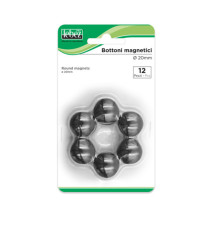 Bottoni magnetici - diametro 2 cm - nero - Lebez - blister 12 pezzi Bottoni magnetici - diametro 2 cm - nero - Lebez - blister 12 pezzi